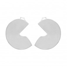 Silver circular stud minimalist earring
